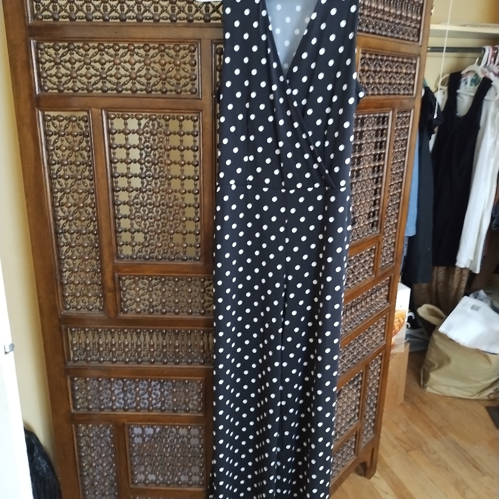 Jumpsuit size 12, white & blue
